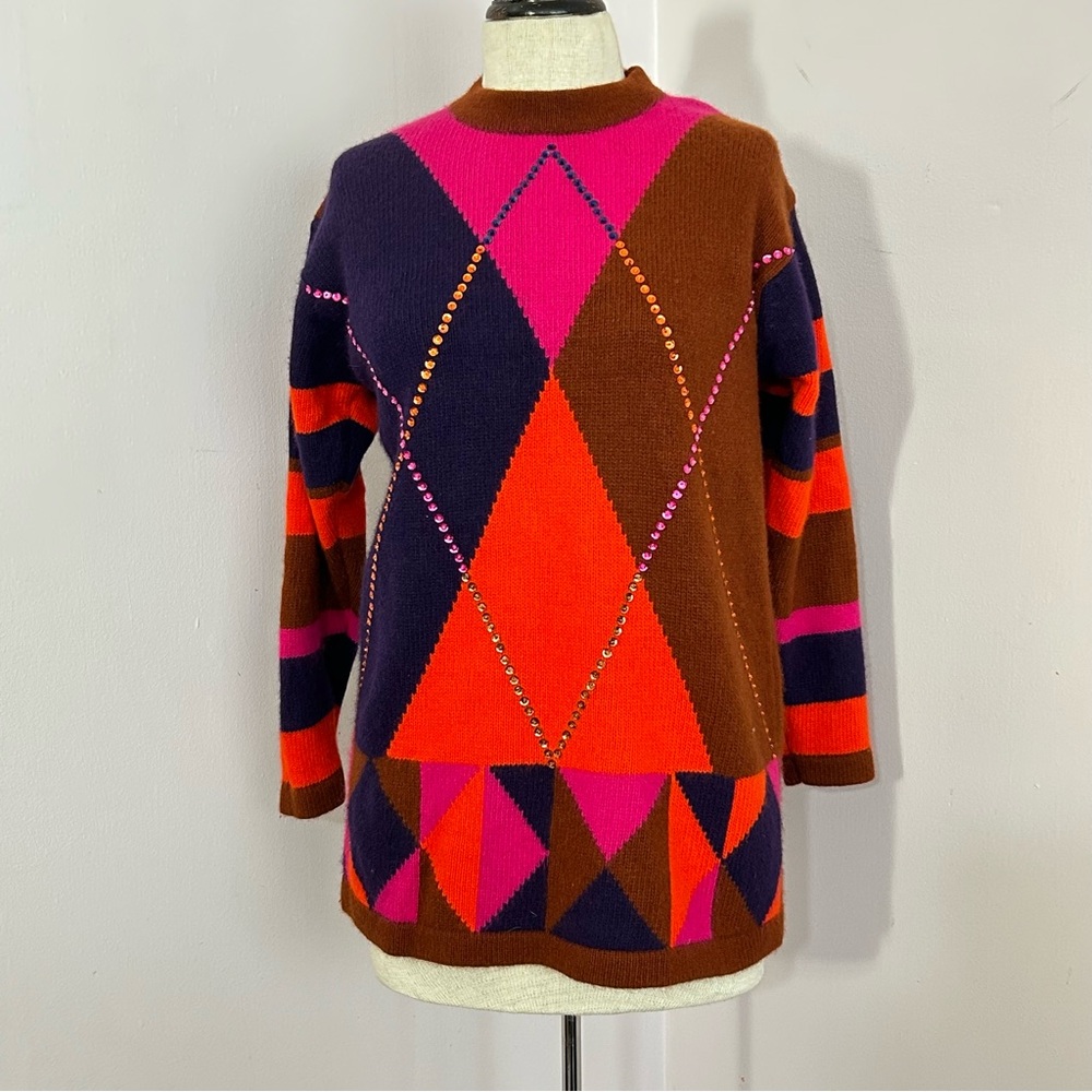 IB Diffusion Color Block Sequin Sweater XS